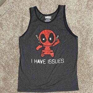 Marvel Dark Gray Tank with Red Character Design men’s MD